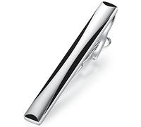HONEY BEAR 2.12" Silver Black Tie Clip for Men Steel Business Wedding Gift