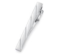 HONEY BEAR 2.12" Silver Stripe Tie Clip Bar for Men Business Wedding Gift