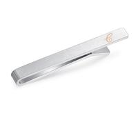 HONEY BEAR 2.12inch Mens Initial Alphabet Letter Tie Clip Bar - Normal Size for Business Wedding Gift,5.4cm,Brushed Silver A - Z (C upgrade with box 5.4cm)