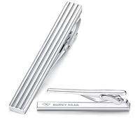 HONEY BEAR 2.12inch Mens Stripe Tie Clip Bar, Normal Size for Business Wedding Gift,5.4cm