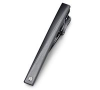 HONEY BEAR 2.12inch Mens Tie Clip Bar with Crystal - Normal Size for Business Wedding Gift, Black 5.4cm