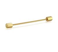 HONEY BEAR 2.52" Tie Collar Bar Pins Brooches for Mens Shirts Business Wedding Gift,64mm (Hexagon End Gold)