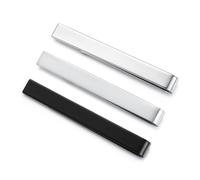 HONEY BEAR 3pcs Set Mens Tie clips Set Tie Bar for Normal Size Tie - 2.12inch for Business Wedding Gift,5.4cm(Glossy+Matte Silver+Black with box)
