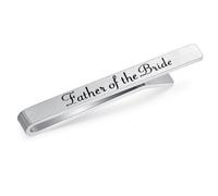 HONEY BEAR 5.4cm Silver Tie Clip Bar for Men Wedding Gift