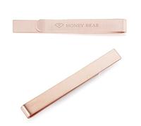 HONEY BEAR 5.4cm Standard Tie Clip Bar for Men Steel Business Wedding Gift | Classic Minimalist, Steel-Plated Copper Base, Gift-Boxed, Thickened, Rounded Corners, Easy to Slide On, No Snag or Wrinkle
