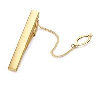 HONEY BEAR 5.4cm Tie Clip with Chain for Men Wedding Business Gift