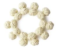 HONEY BEAR 5 Pairs Mens/Women Silk Fabric Knot Twisted Cufflinks Set, for Shirt/Dress Business Wedding,Round Shape (Beige without box)