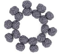 HONEY BEAR 5 Pairs Mens/Women Silk Fabric Knot Twisted Cufflinks Set, for Shirt/Dress Business Wedding,Round Shape (Dark Grey without box)