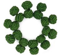 HONEY BEAR 5 Pairs Mens/Women Silk Fabric Knot Twisted Cufflinks Set, for Shirt/Dress Business Wedding,Round Shape (Dark Green without box)