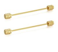 HONEY BEAR 6.4cm Shirt Collar Pin Bar 2pcs Set for Men Wedding Gift