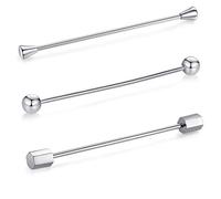 HONEY BEAR 6.4cm Shirt Collar Pin Bar 3pcs Set for Men Wedding Gift