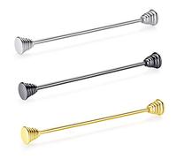 HONEY BEAR 6.4cm Shirt Collar Pin Bar 3pcs Set for Men Wedding Gift