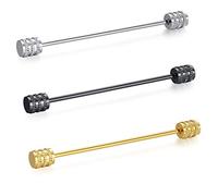 HONEY BEAR 6.4cm Shirt Collar Pin Bar 3pcs Set for Men Wedding Gift