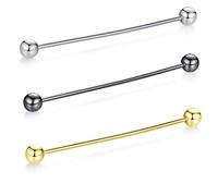 HONEY BEAR 6.4cm Shirt Collar Pin Bar 3pcs Set for Men Wedding Gift