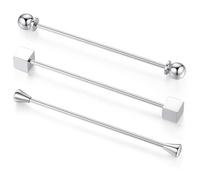 HONEY BEAR 6.4cm Shirt Collar Pin Bar 3pcs Set for Men Wedding Gift