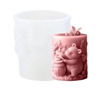 Honey Bear Candle Mold - 8.5cm Cylindrical Silicone Mold Non-Stick Flexible Design Durable Reusable | Mini Beeswax Scented Candle Making Resin Plaster Soap Clay Kuns