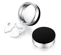 HONEY BEAR Cuff Button Covers Round White Sea Shell/Black Onyx Agate Stone Cufflinks for Mens Ordinary Shirt Wedding Business Gift Black Onyx