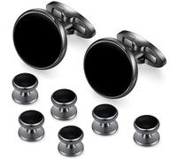 HONEY BEAR Cufflinks and Tuxedo Studs 8pcs Set for Men Wedding Business
