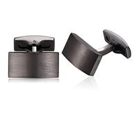 HONEY BEAR Cufflinks for Mens - Rectangle for Business Wedding Gun Black