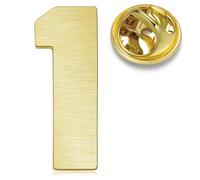 HONEY BEAR Digital Number 4/5/6/9/10/12/18/21/24 Collar Brooch Lapel Hat Pins Badge for Mens' Suit/Women's Shirt for Business Gift, Brushed Gold (No.1-0.9")
