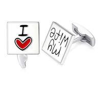 HONEY BEAR I Love My Wife Cufflinks for Men Wedding Marriage