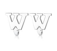 HONEY BEAR Initial Alphabet Letter Cufflinks for Men's Shirt Accessories,Stainless Steel Silver (One Pair W)