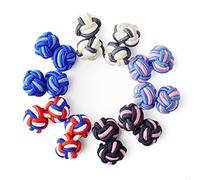 HONEY BEAR Men/Women Silk Knot Cufflinks Elastic Fabric 5 Pair Set with Box