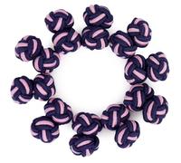 HONEY BEAR Men/Women Silk Knot Cufflinks Elastic Fabric 5 Pair Set with Box