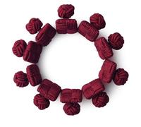HONEY BEAR Men/Women Square Silk Knot Cufflinks Elastic Fabric 5 Pairs Set