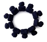 HONEY BEAR Men/Women Square Silk Knot Cufflinks Elastic Fabric 5 Pairs Set
