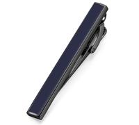 HONEY BEAR Mens 1.97"/2.12"/2.36" Tie Clip Bar - Normal Size for Business Wedding Gift,5cm/5.4cm/6cm,Navy Blue (Navy Blue with Black 5.4cm-2.12")