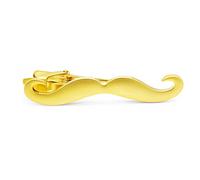 HONEY BEAR Mens/Boys Moustache Beard Tie Clip Bar for Skinny Narrow Size/Normal Size Tie Stainless Steel for Business Wedding Gift (Gold 5.6cm)