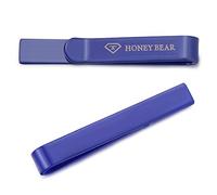Honey Bear Mens/Boys Skinny Tie clip Bar for Narrow Tie - Stainless Steel for Business Wedding Gift 4cm (Blue)