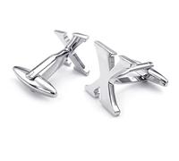 HONEY BEAR Mens Initial Alphabet Letter Silver White Steel Wedding Formal Business Cufflinks (X)