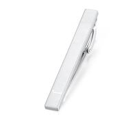 HONEY BEAR Mens Initial Alphabet Letter Tie Clip Bar - 2.12 Inch Normal Size for Business Wedding Gift,5.4cm,Brushed Silver (J-5.4cm)