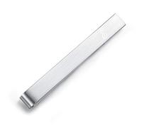 HONEY BEAR Mens Initial Alphabet Letter Tie Clip Bar - Normal Size for Business Wedding Gift,5.4cm,Brushed Silver A - Z