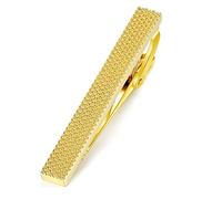 HONEY BEAR Men's Tie Clip Bar, Normal Size, Stainless Steel, for Business Wedding Gift,5.4cm (Gold)