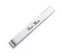 Honey Bear Mens Wedding Marriage Tie Clip Bar - Normal Size Stainless Steel Gift,5.4cm,Brushed SIlver (Best Man)