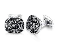 HONEY BEAR Rectangle Retro Pattern Cufflinks for Men Wedding Business