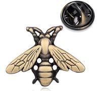 HONEY BEAR Retro Honey Bee Collar Brooch Label Pins Badge for Mens' Suit/Women's Shirt for Business Wedding Gift with Box,Gold with Black