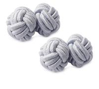 HONEY BEAR Round Silk Knot Elastic Fabric Cufflinks for Men Women 1 Pair