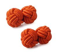 HONEY BEAR Round Silk Knot Elastic Fabric Cufflinks for Men Women 1 Pair