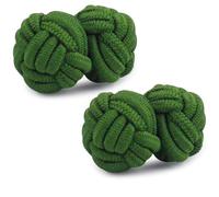 HONEY BEAR Round Silk Knot Elastic Fabric Cufflinks for Men Women 1 Pair