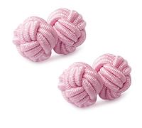 HONEY BEAR Round Silk Knot Elastic Fabric Cufflinks for Men Women 1 Pair