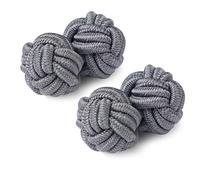 HONEY BEAR Round Silk Knot Elastic Fabric Cufflinks for Men Women 1 Pair
