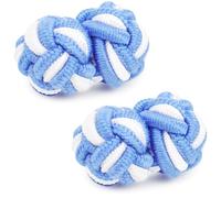 HONEY BEAR Round Silk Knot Elastic Fabric Cufflinks for Men Women 1 Pair