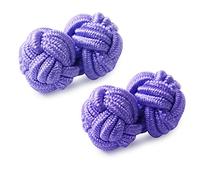 HONEY BEAR Round Silk Knot Elastic Fabric Cufflinks for Men Women 1 Pair