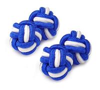 HONEY BEAR Round Silk Knot Elastic Fabric Cufflinks for Men Women 1 Pair