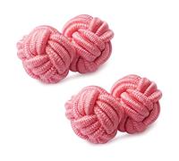 HONEY BEAR Round Silk Knot Elastic Fabric Cufflinks for Men Women 1 Pair
