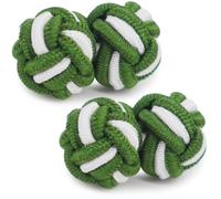HONEY BEAR Round Silk Knot Elastic Fabric Cufflinks for Men Women 1 Pair
